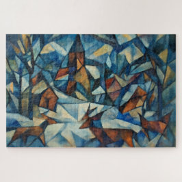 Kubistisch Expressionistisch Winterdorp Legpuzzel