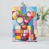 Kubistisch geïnspireerde Love Kaart (Staand voorkant)