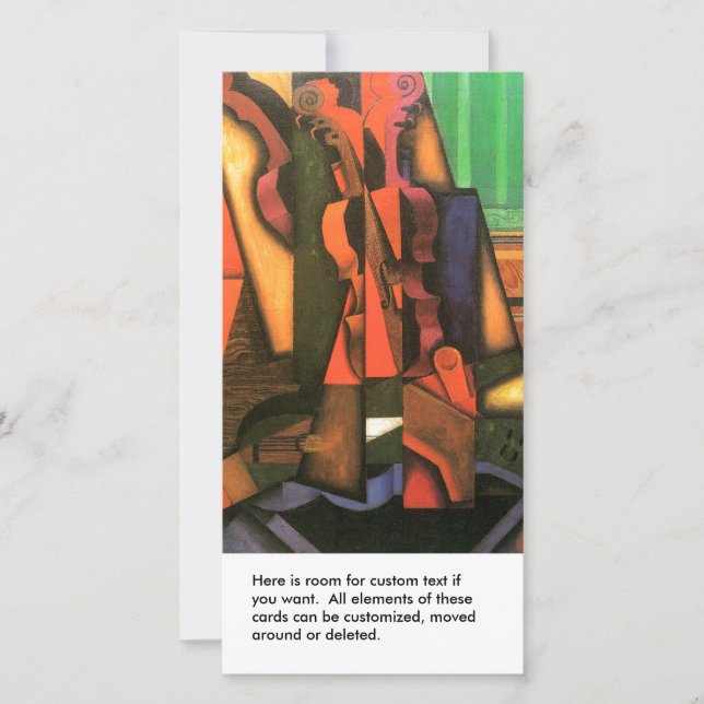 Kubistisch kunst Viool en gitaar schilderij van Ju (Voorkant)