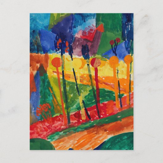 kubistisch landschap | Fritz Schaefler Briefkaart (Voorkant)