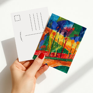 kubistisch landschap   Fritz Schaefler Briefkaart