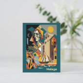 kubistisch malaga briefkaart (Staand voorkant)