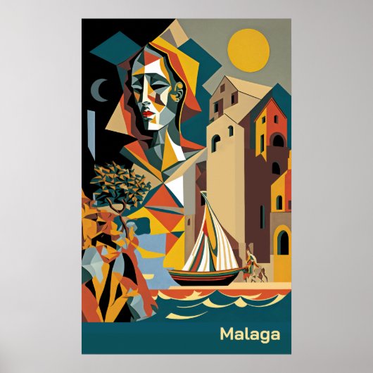 kubistisch malaga poster (Voorkant)