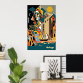kubistisch malaga poster (Thuiskantoor)