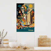 kubistisch malaga poster (Keuken)
