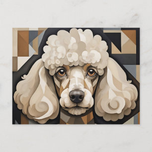 Kubistisch poedelportret met Abstracte geometrie Briefkaart