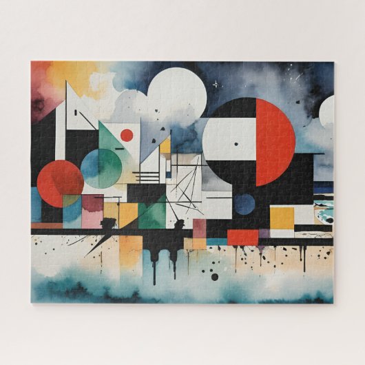 kubistisch zeegezicht legpuzzel (Horizontaal)