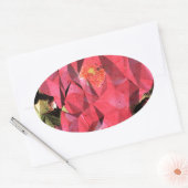 Kubistische Abstracte Rozen Ovale Sticker (Envelop)