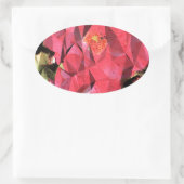 Kubistische Abstracte Rozen Ovale Sticker (Tas)