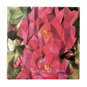 Kubistische Abstracte Rozen Tegeltje