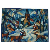 Kubistische Expressionistische Winterdorp Grote Ca Groot Cadeauzakje (Achterkant)