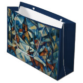 Kubistische Expressionistische Winterdorp Grote Ca Groot Cadeauzakje (Voorkant Gekanteld)
