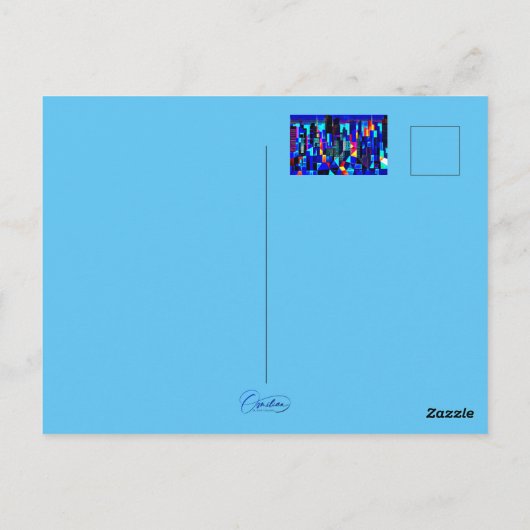 kubistische gegevens briefkaart (Achterkant)