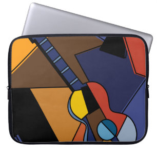 Kubistische gitaar Surrealisme Schilderen. Laptop Sleeve