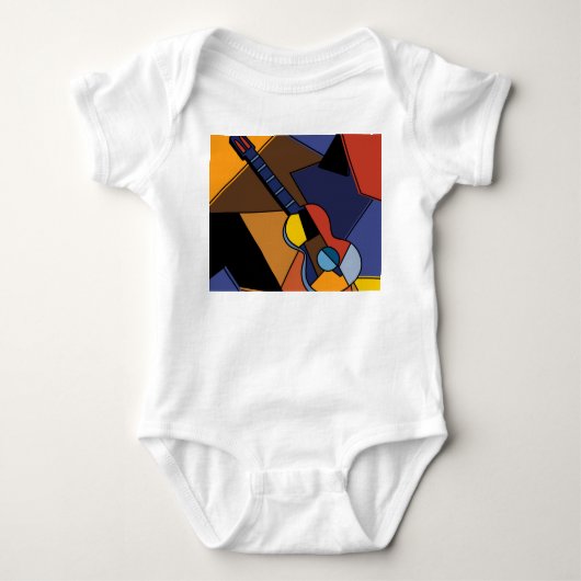 Kubistische gitaar Surrealisme Schilderen. Romper (Voorkant)