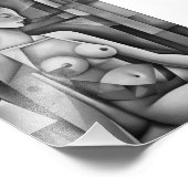 "Kubistische interpretatie: Vrouwelijk lichaam in  Foto Afdruk (Hoek)