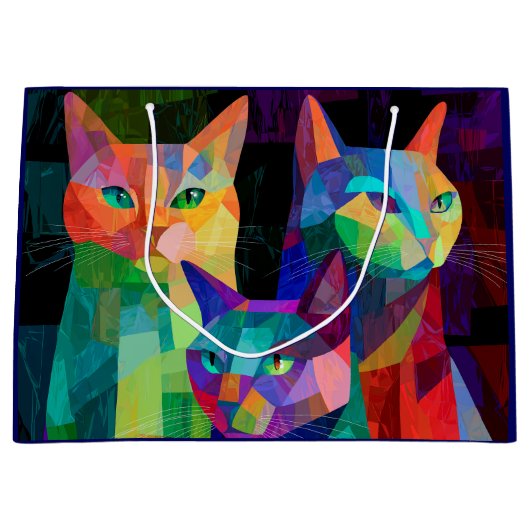 Kubistische Kat Sentinels Groot Cadeauzakje (Voorkant)