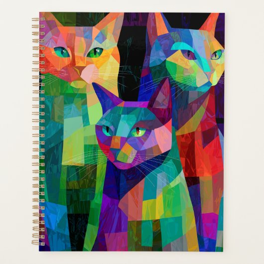 Kubistische katten schildwachten planner (Voorkant)
