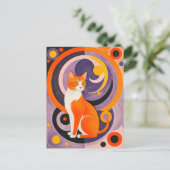 Kubistische kattenkunst met kleuren briefkaart (Staand voorkant)