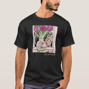 Kubistische kunststijl Picatsso Kat in raam Grappi T-shirt
