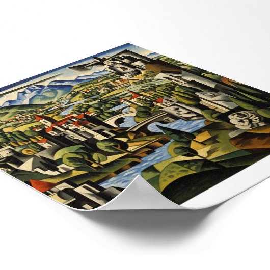 kubistische landschapskunst poster (Hoek)