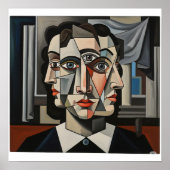 kubistische portretkunst poster (Voorkant)