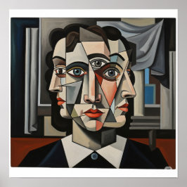 kubistische portretkunst poster