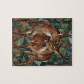Kubistische rendier legpuzzel (Horizontaal)