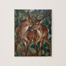 Kubistische rendier legpuzzel