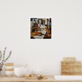 Kubistische stilleven kunst poster (Keuken)