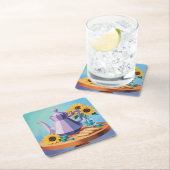 Kubistische theepot blauw Onderzetter set (Insitu)