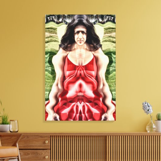 Kubistische vrouw canvas afdruk (Insitu (Woonkamer))