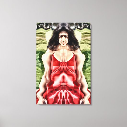 Kubistische vrouw canvas afdruk (Voorkant)