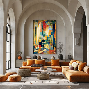 Kubistische Zonne Terras Herinterpretatie Meesterw Poster
