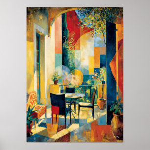 Kubistische Zonne Terras Herinterpretatie Meesterw Poster