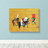 Kublai Khan Hunting, Yuan dynasty Canvas Afdruk (Insitu (Houten vloer))