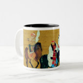 Kublai Khan Hunting, Yuan dynasty Tweekleurige Koffiemok (Voorkant links)