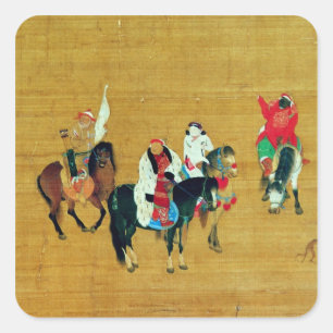 Kublai Khan Hunting, Yuan dynasty Vierkante Sticker