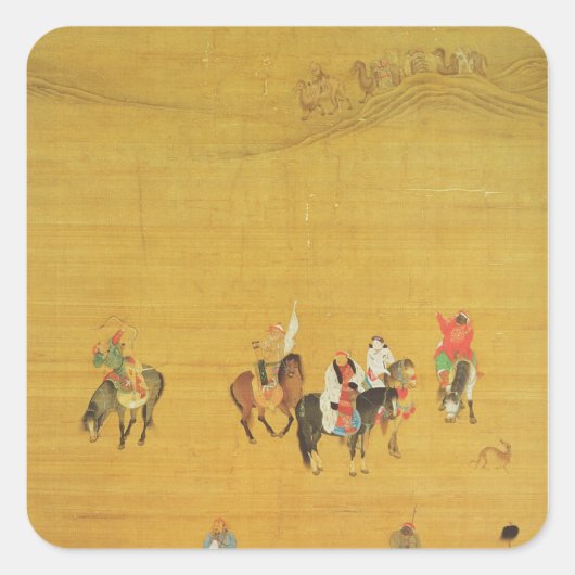 Kublai Khan Hunting, Yuan dynasty Vierkante Sticker (Voorkant)