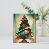 Kubnismus. Weihnachtsbaum modern abstrakt gemalt. Briefkaart (Staand voorkant)