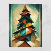 Kubnismus. Weihnachtsbaum modern abstrakt gemalt. Briefkaart (Voorkant)