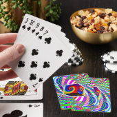 Kubus drijvend over Wiskunde kunst Pokerkaarten (Insitu)