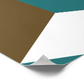 Kubus LG PTN Teals Bruin Crème & Wit Poster (Hoek)