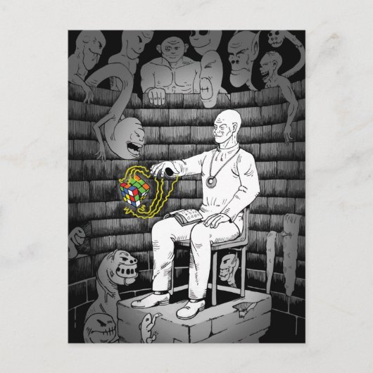 Kubus magie met monsters briefkaart (Voorkant)