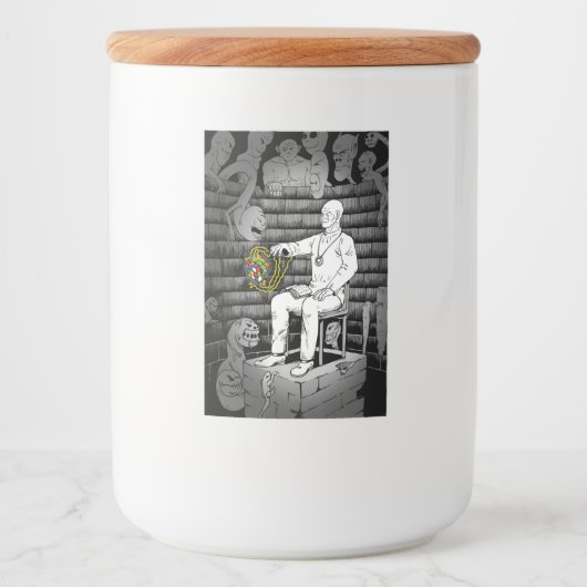 Kubus magie met monsters voedselcontainer etiket (Voorkant)