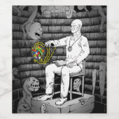 Kubus magie met monsters wijn etiket (Enkel label)