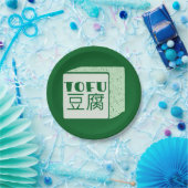 Kubus van tofu Japans schrijven Papieren Bordje (Feest)