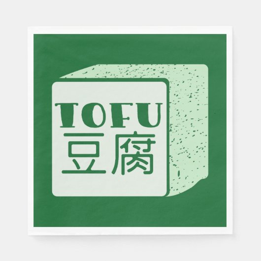 Kubus van tofu Japans schrijven Servet (Voorkant)