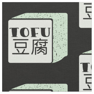 Kubus van tofu Japans schrijven Stof