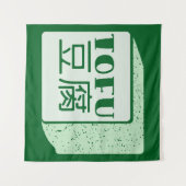 Kubus van tofu Japans schrijven Wandkleed (Voorkant (horizontaal))
